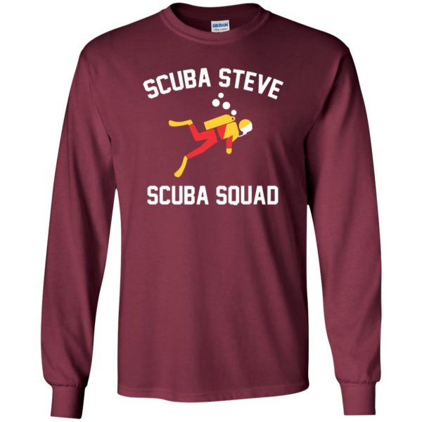 scuba steve long sleeve - maroon