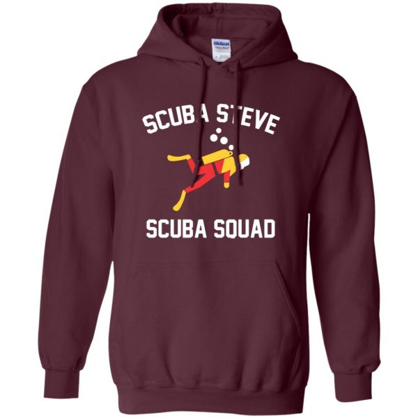 scuba steve hoodie - maroon