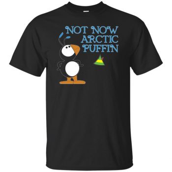 not now arctic puffin shirt - black