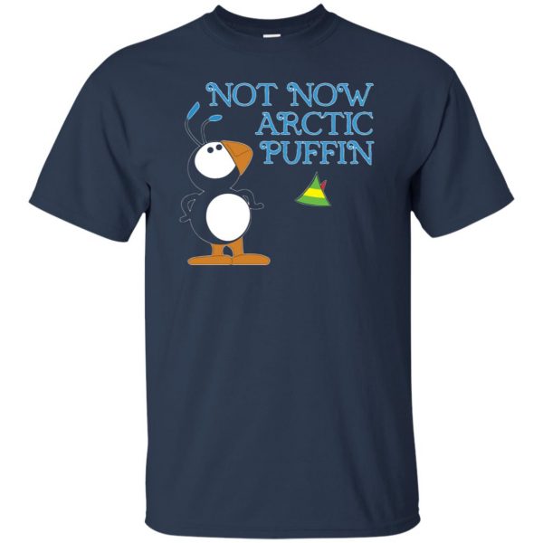 not now arctic puffin t shirt - navy blue