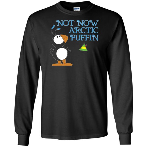not now arctic puffin long sleeve - black