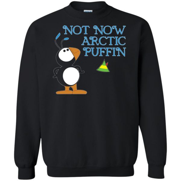 not now arctic puffin sweatshirt - black