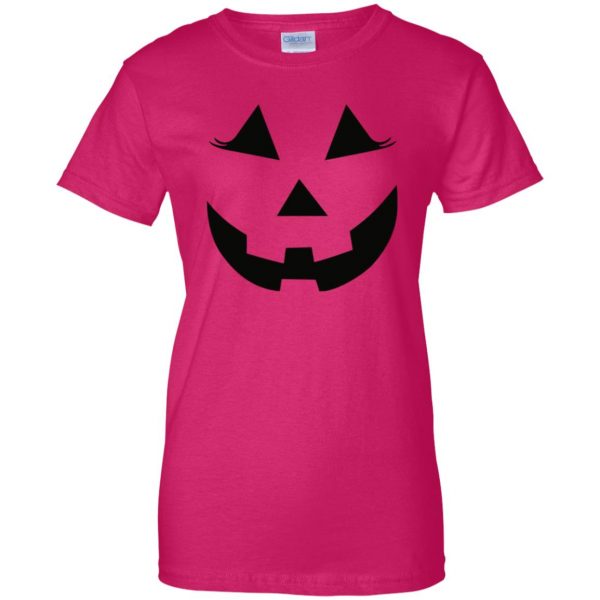 Pumpkin Face womens t shirt - lady t shirt - pink heliconia