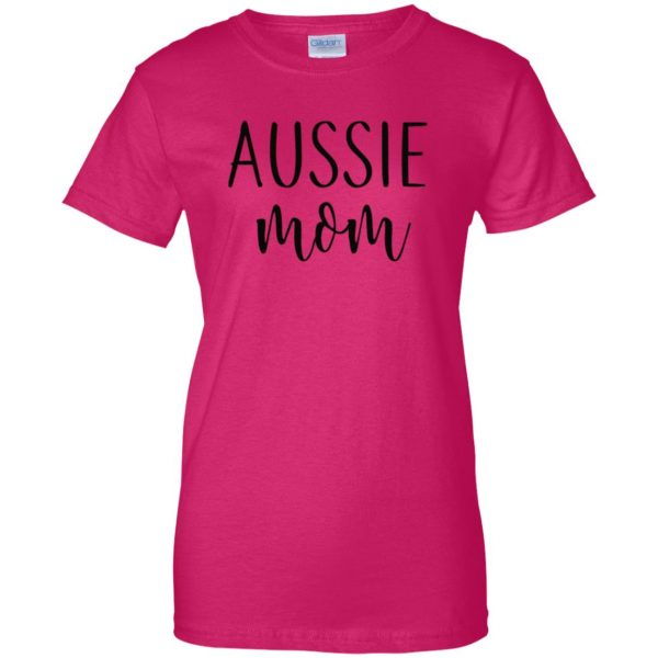 Aussie Mom womens t shirt - lady t shirt - pink heliconia