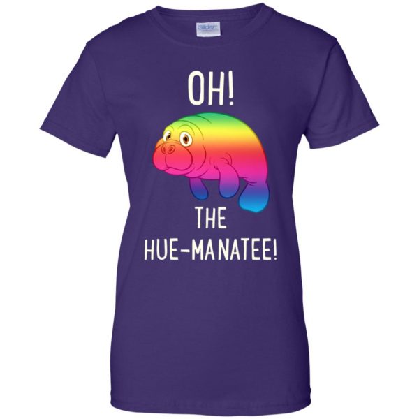 oh the hue manatee womens t shirt - lady t shirt - purple