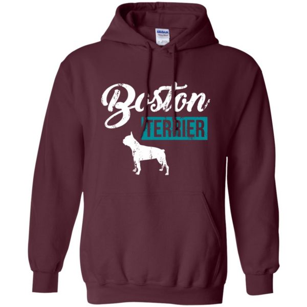 boston terrier hoodie - maroon