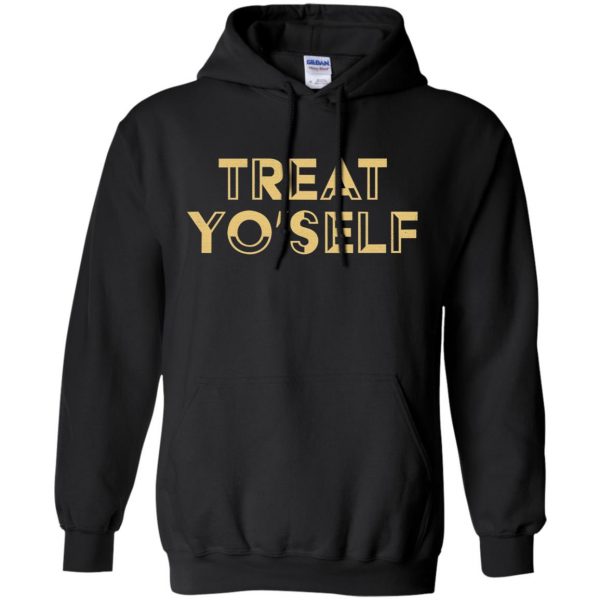 treat yo self hoodie - black