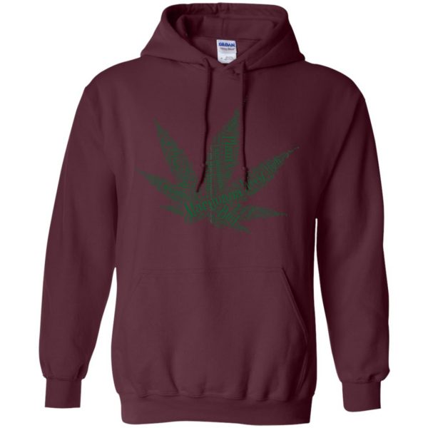 cannabis hoodie - maroon