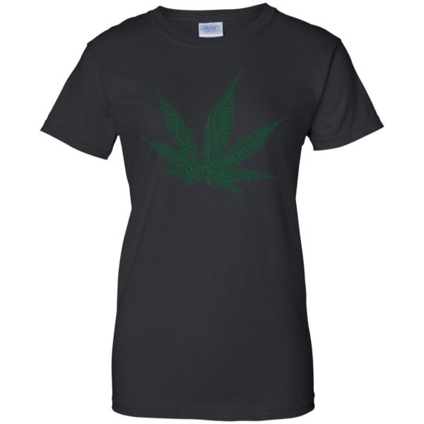 cannabis womens t shirt - lady t shirt - black