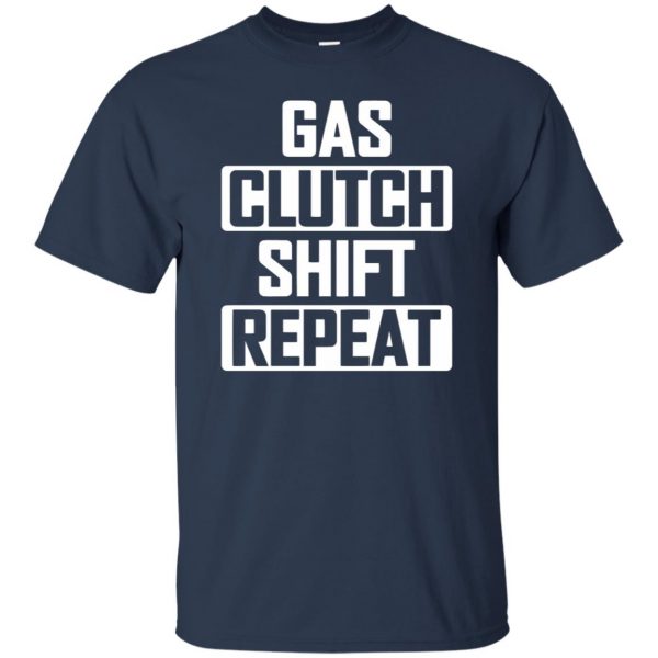 gas clutch shift repeat hoodie t shirt - navy blue