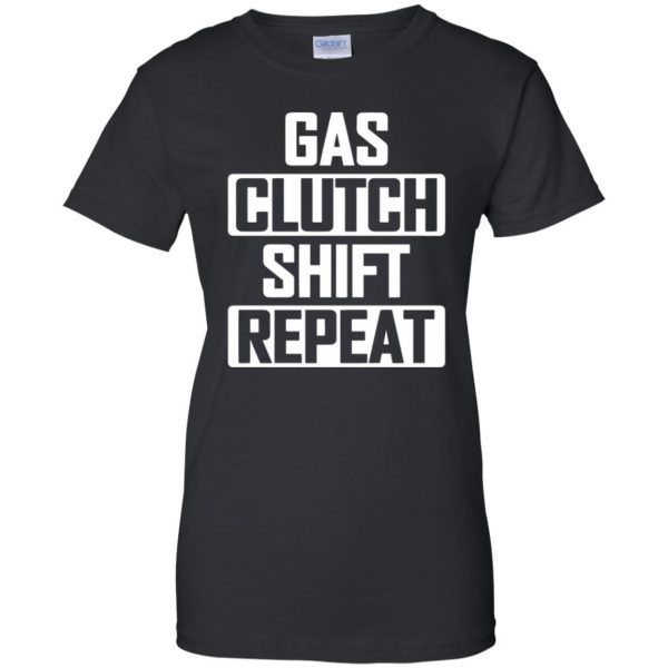 gas clutch shift repeat hoodie womens t shirt - lady t shirt - black