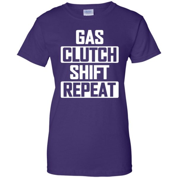gas clutch shift repeat hoodie womens t shirt - lady t shirt - purple