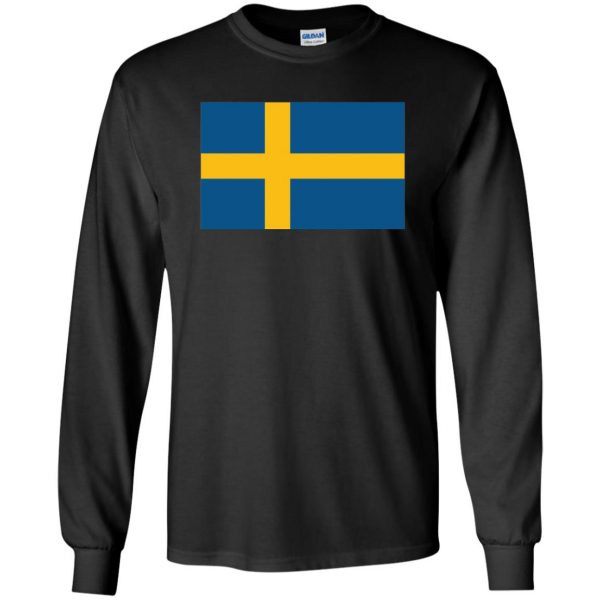 swedish flag long sleeve - black