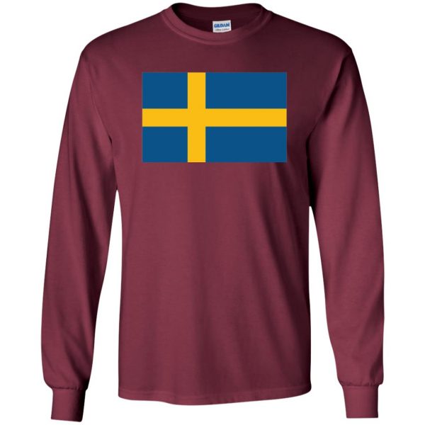 swedish flag long sleeve - maroon