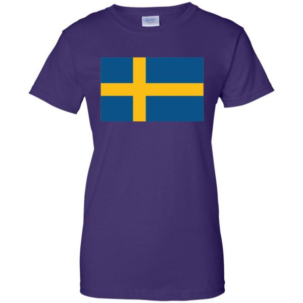 swedish flag womens t shirt - lady t shirt - purple