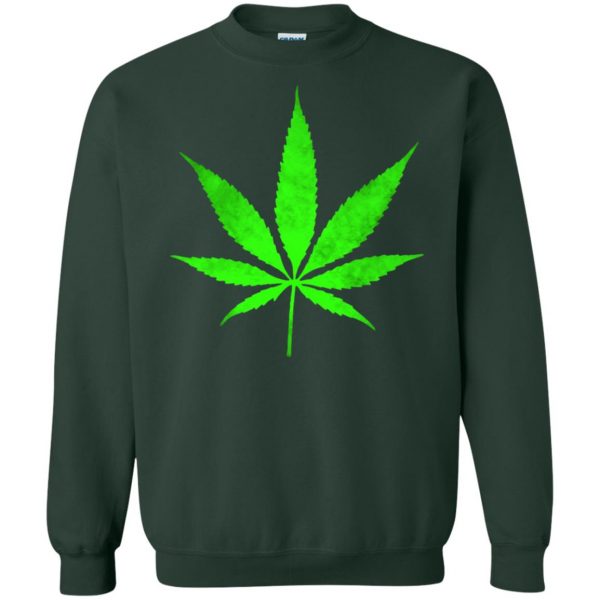 pot leaf hoodie sweatshirt - forest green