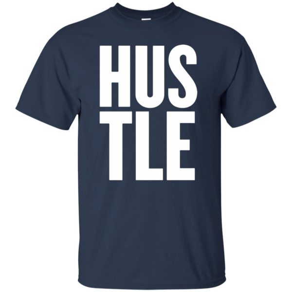 hustle tank top t shirt - navy blue