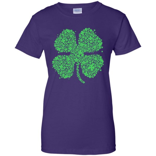 four leaf clover womens t shirt - lady t shirt - purple