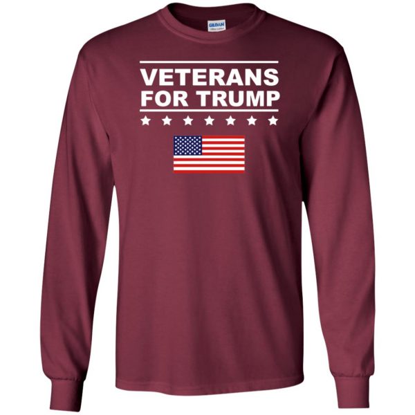 veterans for trump long sleeve - maroon