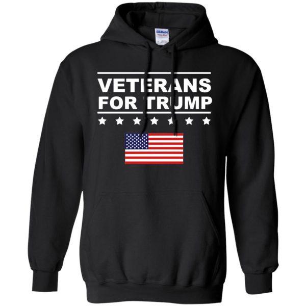 veterans for trump hoodie - black