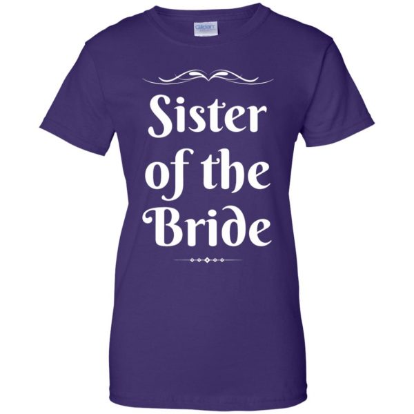 sister of the bride womens t shirt - lady t shirt - purple