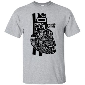 heart anatomy t shirt - sport grey