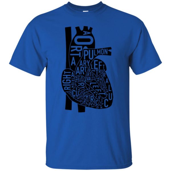 heart anatomy t shirt - royal blue