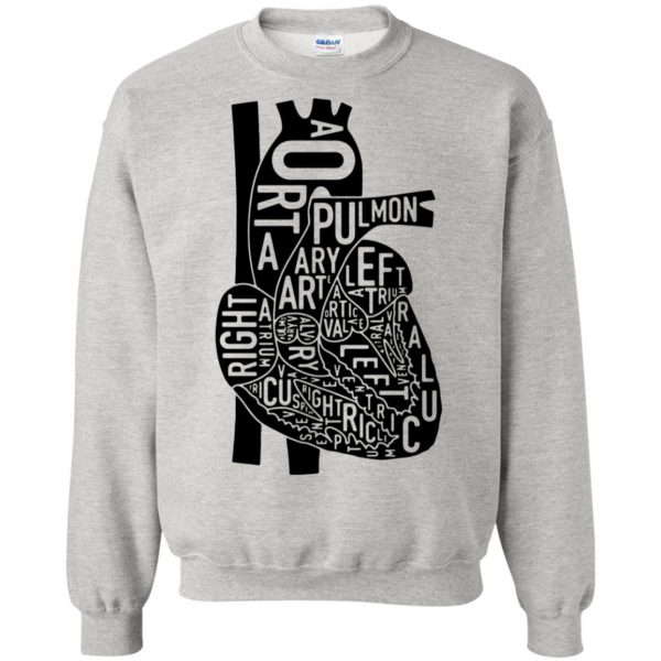 heart anatomy sweatshirt - ash