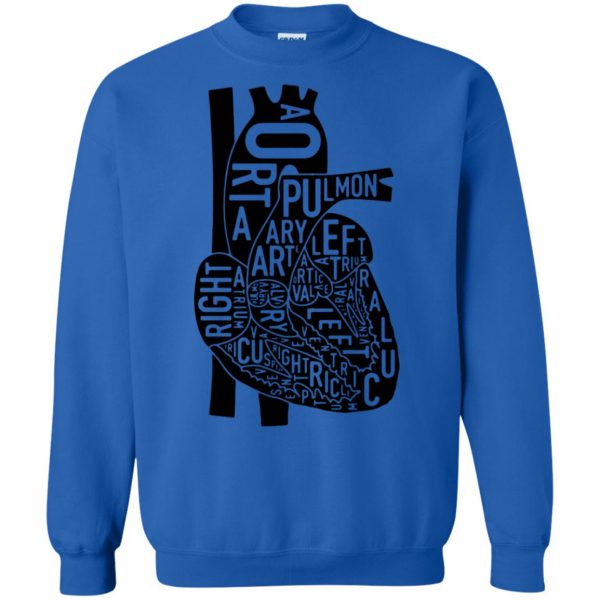 heart anatomy sweatshirt - royal blue