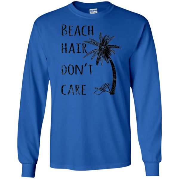 beach hair dont care long sleeve - royal blue