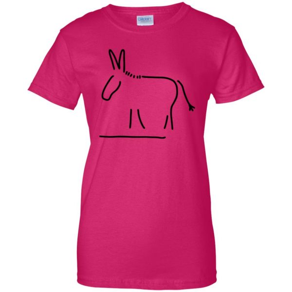 mule womens t shirt - lady t shirt - pink heliconia