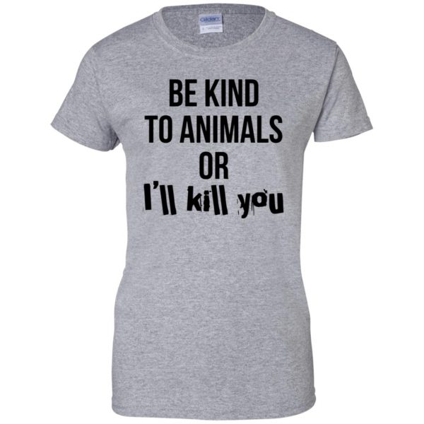 be kind to animals womens t shirt - lady t shirt - sport grey