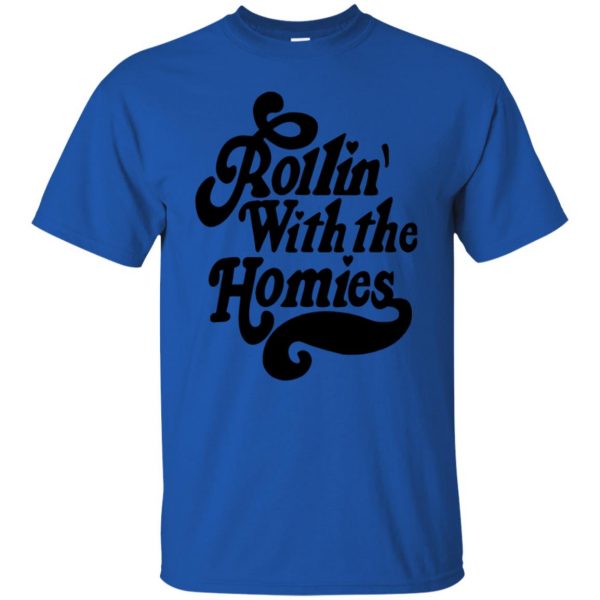 rollin with the homies t shirt - royal blue
