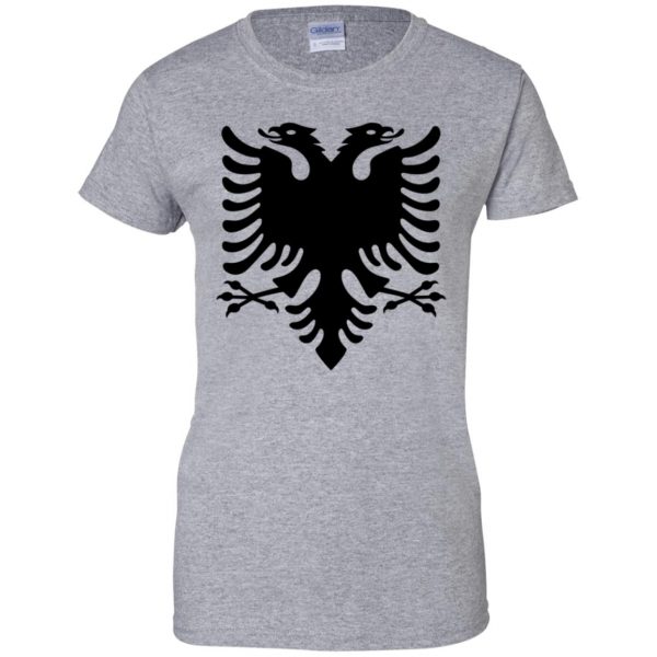 albanian hoodie womens t shirt - lady t shirt - sport grey