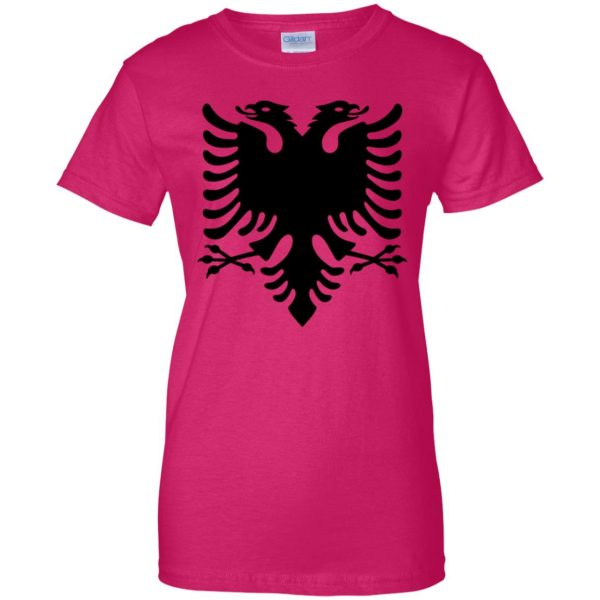 albanian hoodie womens t shirt - lady t shirt - pink heliconia