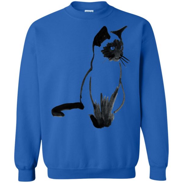 siamese cat sweatshirt - royal blue