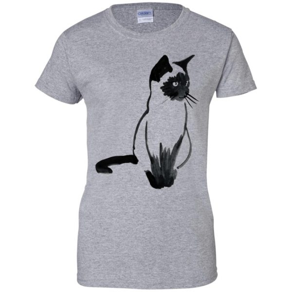 siamese cat womens t shirt - lady t shirt - sport grey