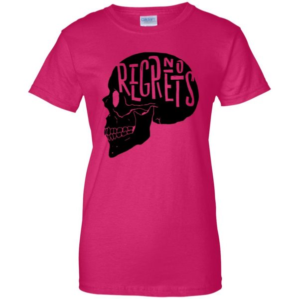 no regrets womens t shirt - lady t shirt - pink heliconia