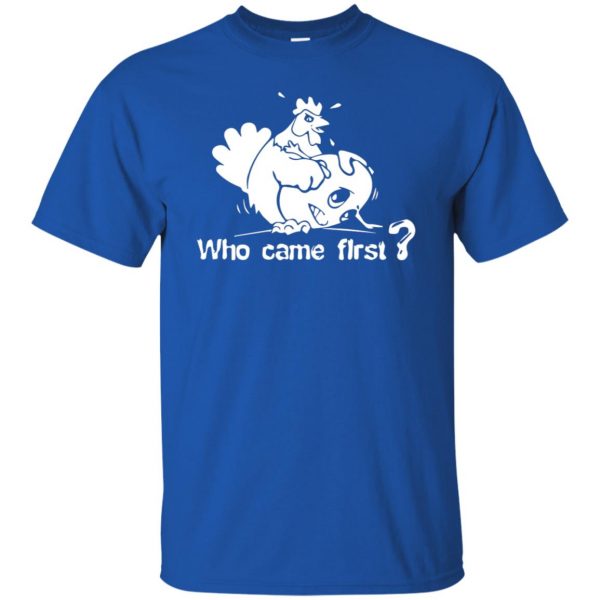 chicken and egg t shirt - royal blue