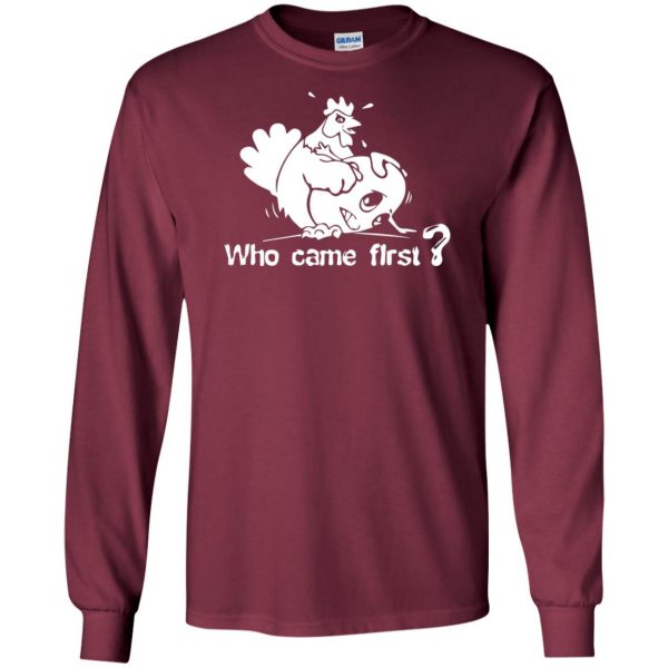 chicken and egg long sleeve - maroon