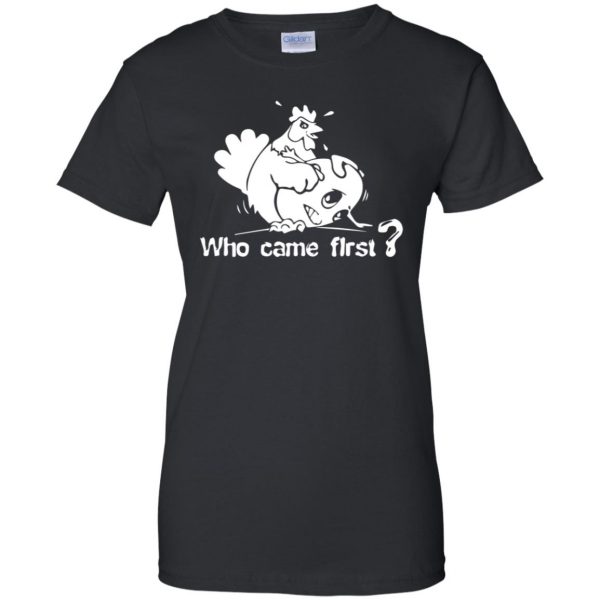 chicken and egg womens t shirt - lady t shirt - black