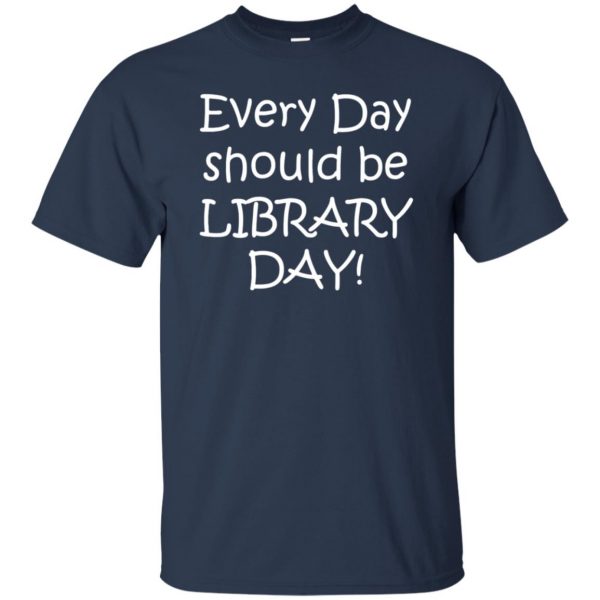 librarian t shirt - navy blue