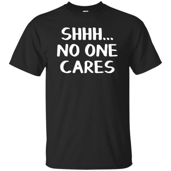 no one cares t shirt - black