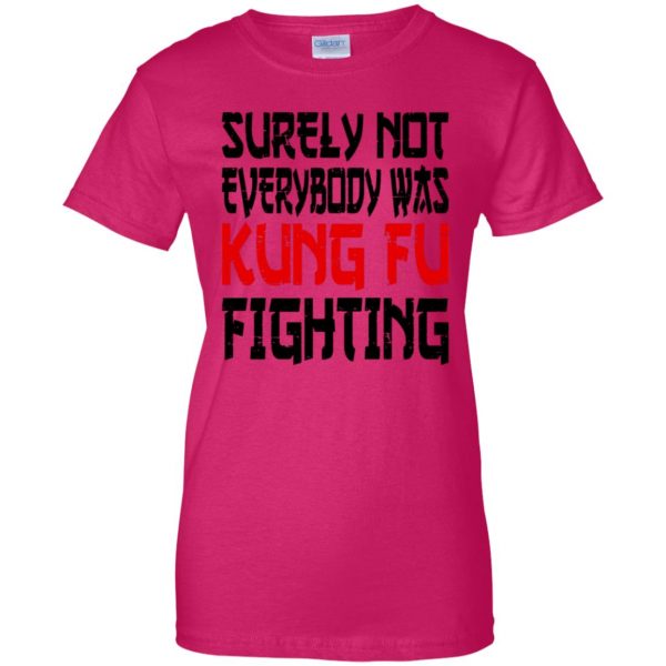 kung fu fighting womens t shirt - lady t shirt - pink heliconia