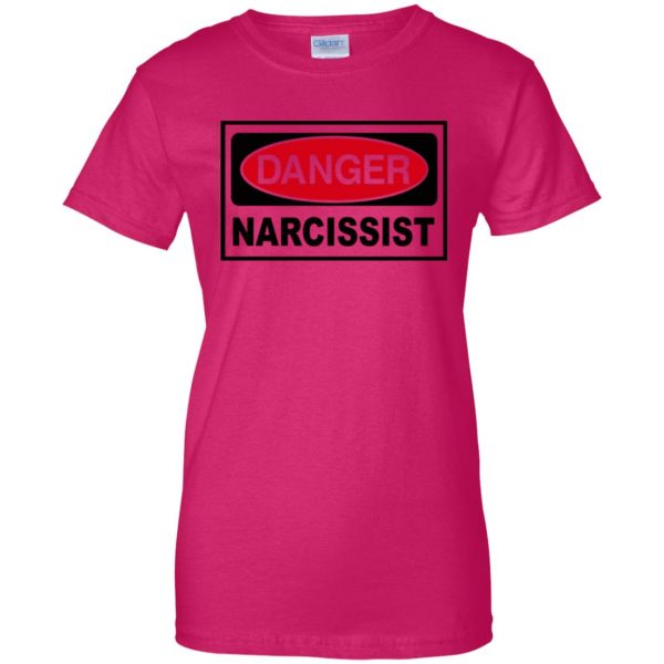 narcissist womens t shirt - lady t shirt - pink heliconia
