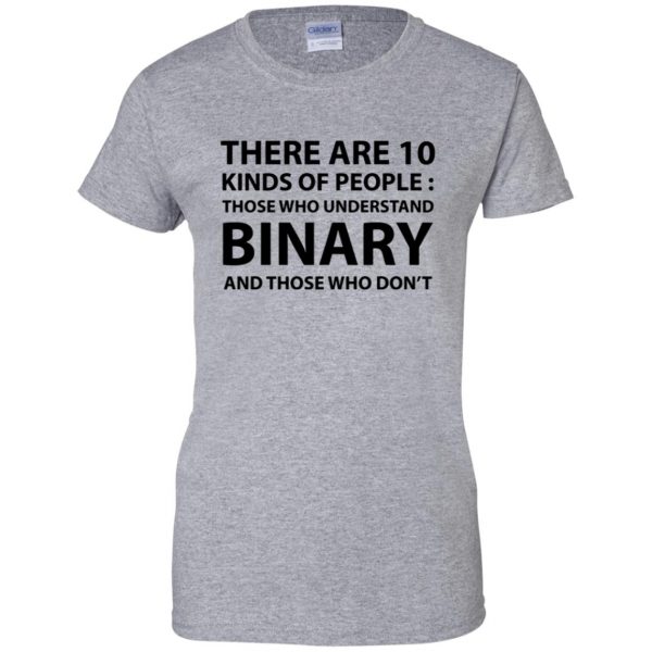 there are 10 types binary womens t shirt - lady t shirt - sport grey