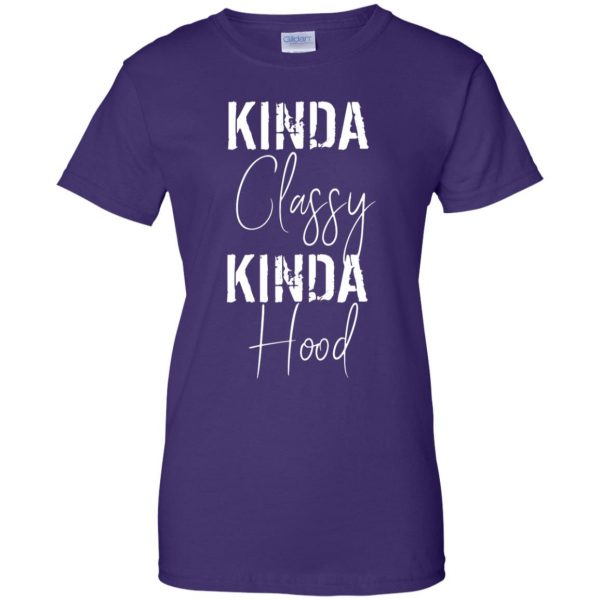 kinda classy kinda hood womens t shirt - lady t shirt - purple