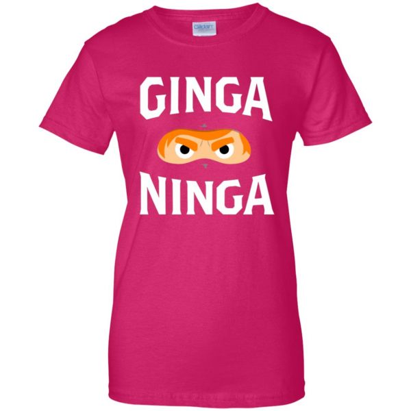 ginga ninja womens t shirt - lady t shirt - pink heliconia