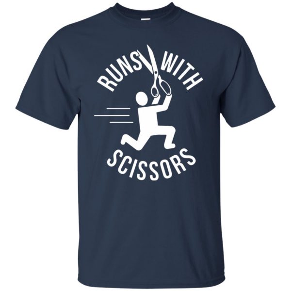 runs with scissors t shirt - navy blue