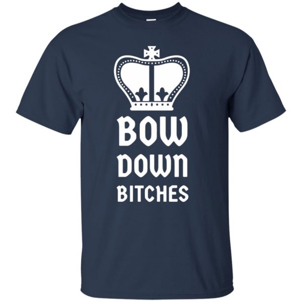 bow down bitches t shirt - navy blue